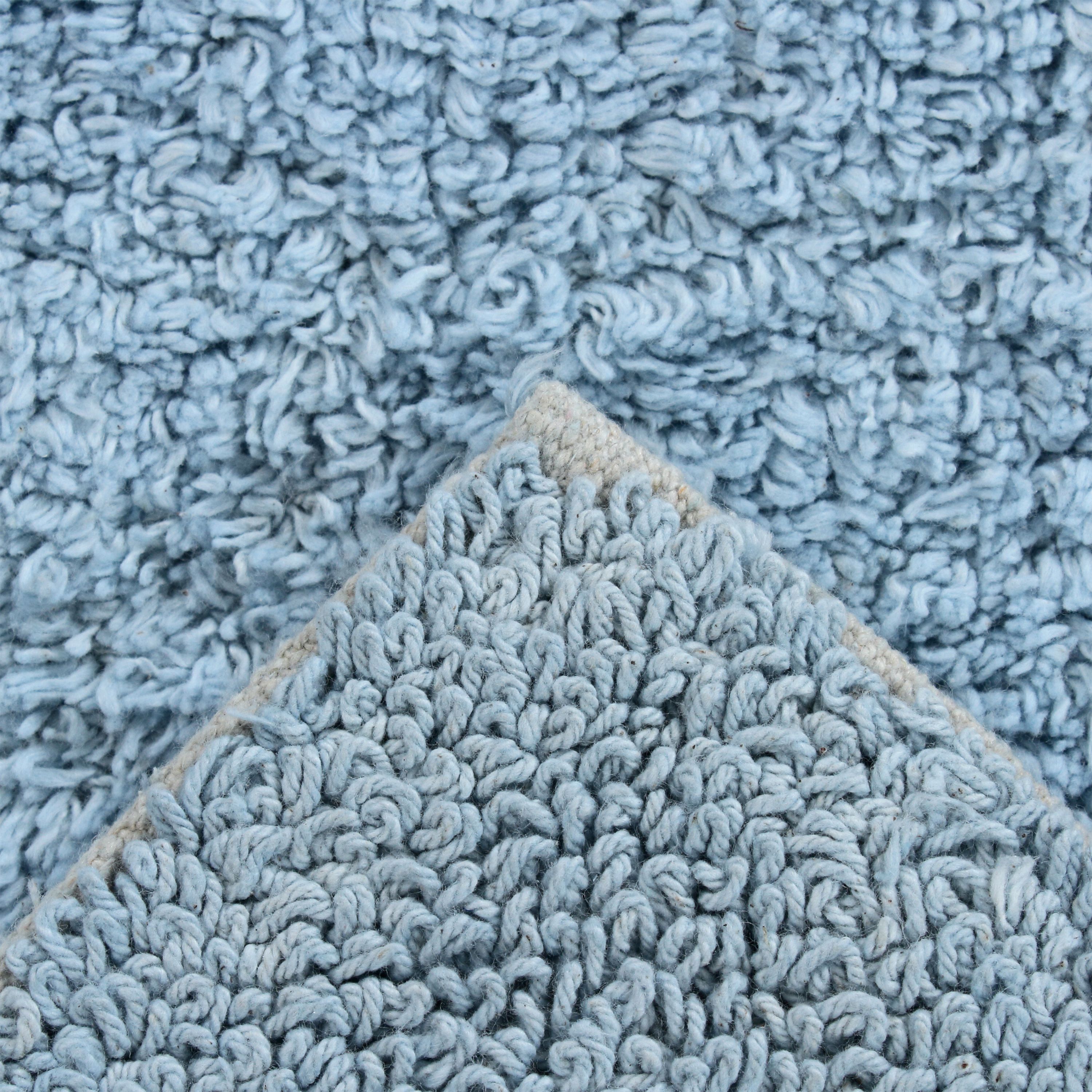 Tapis de bain rectangulaire en coton REMIX - Bleu - 120 x 60 cm - SENSEA - 3