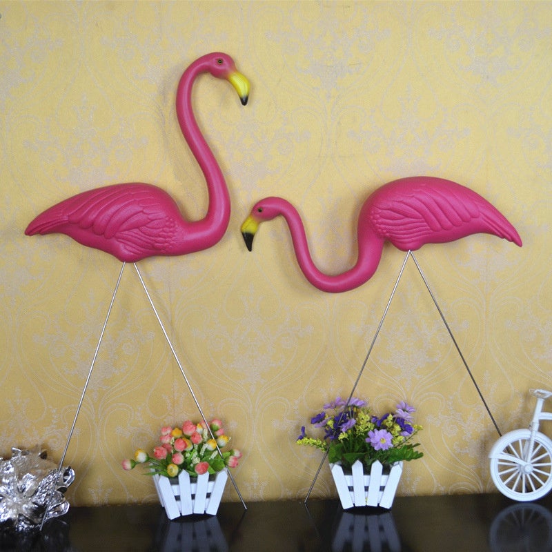 set de 2 Flamants roses Décoration de jardin Accessoire de pelouse