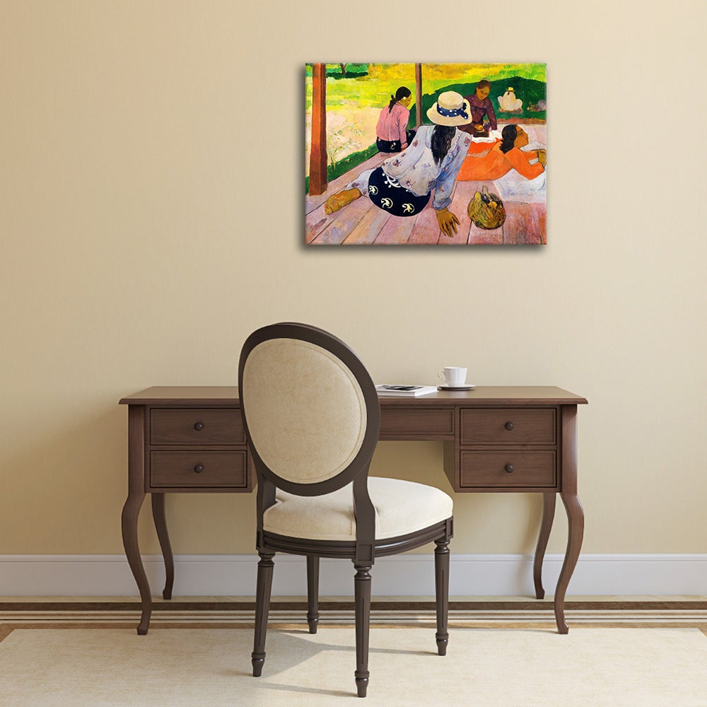 Tableau, Impression sur toile - La Sieste Paul Gauguin cm. 80x100 - 2