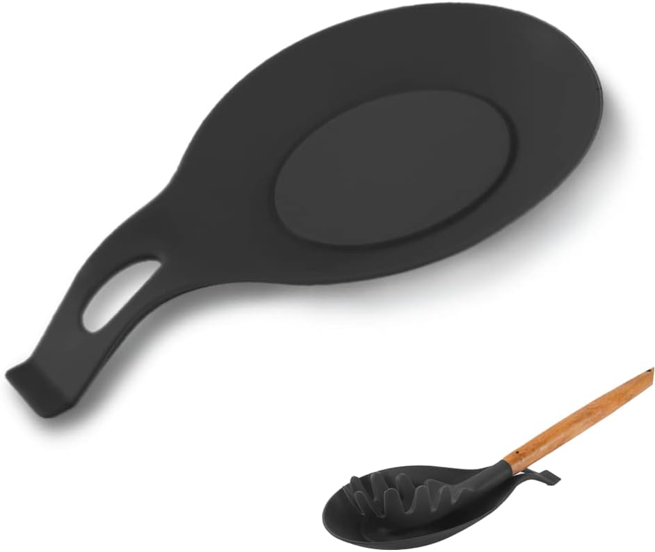 Silikonowa podpórka pod łyżkę,Podpórka pod łyżkę kuchenną,Wielofunkcyjna silikonowa podpórka pod łyżkę, Odporna na ciepło podpórka pod łyżkę kuchenną