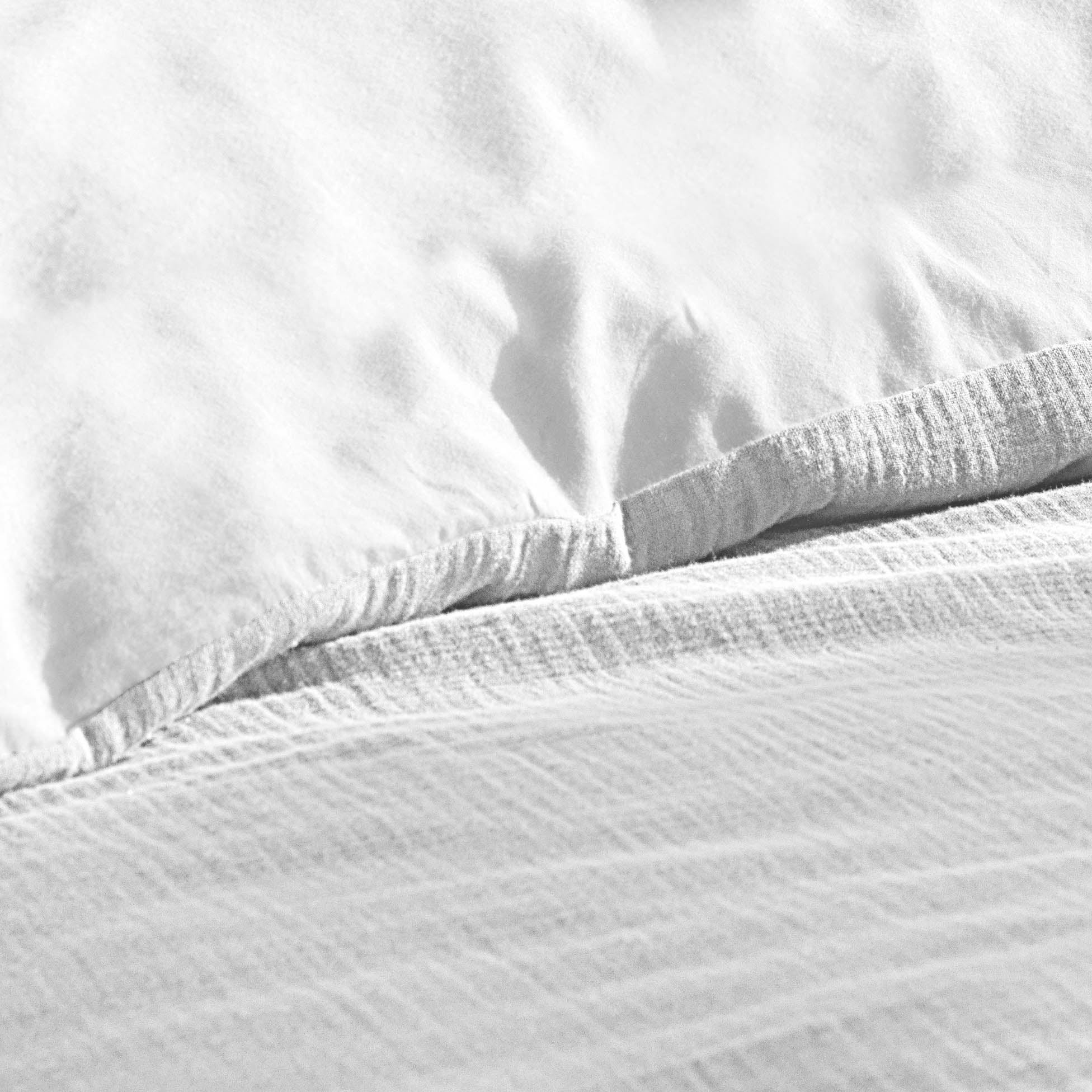Parure de lit 260 x 240 cm Sienna Blanc + 2 taies 63x63 cm – Double face gaze de coton & coton 57 fils - 3