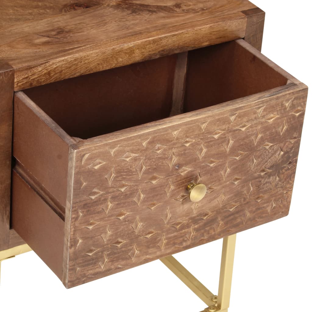 Table de chevet | Table d'appoint | Table de nuit 40 x 30 x 50 cm Bois de manguier massif CFW42416 - 4