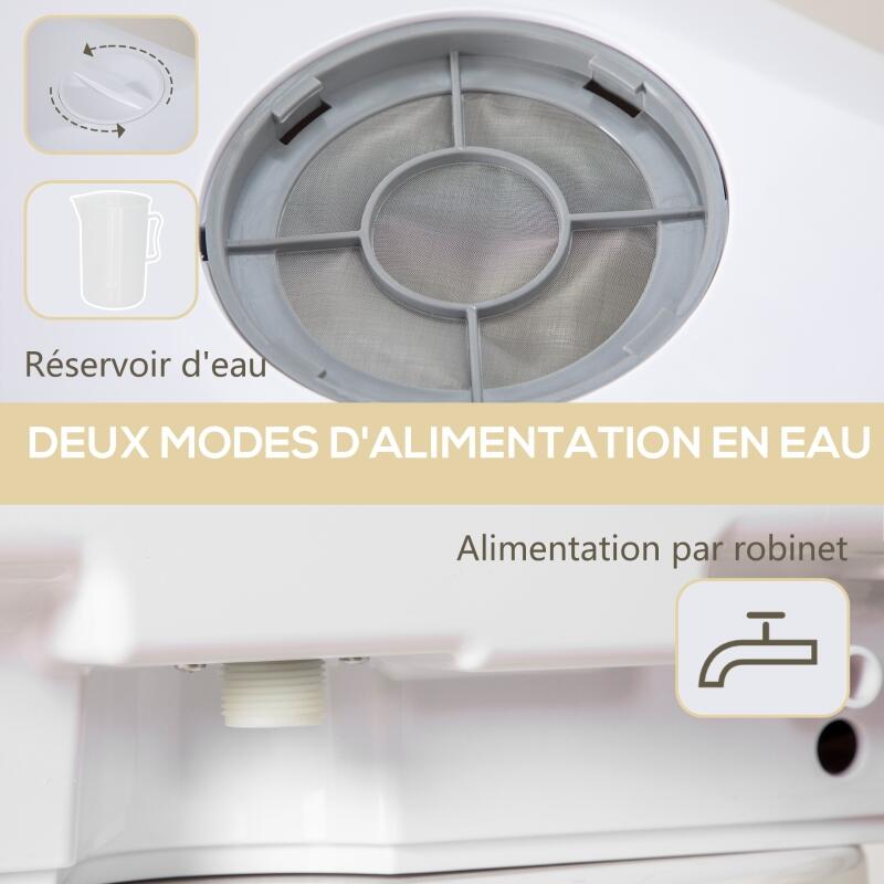 Mini lave-vaisselle 4 couverts 6 L 5 programmes 90 min séchage LED tactile compact 45x44x45,8 cm ABS polypropylène blanc - 7