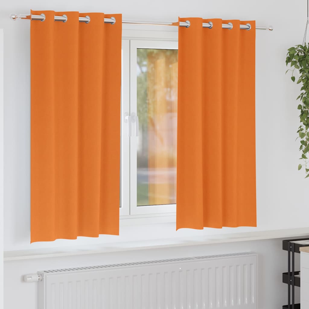 Firany blackout z kółkami 2 pcs Jasnopomarańczowy 175 x 140 cm vidaXL