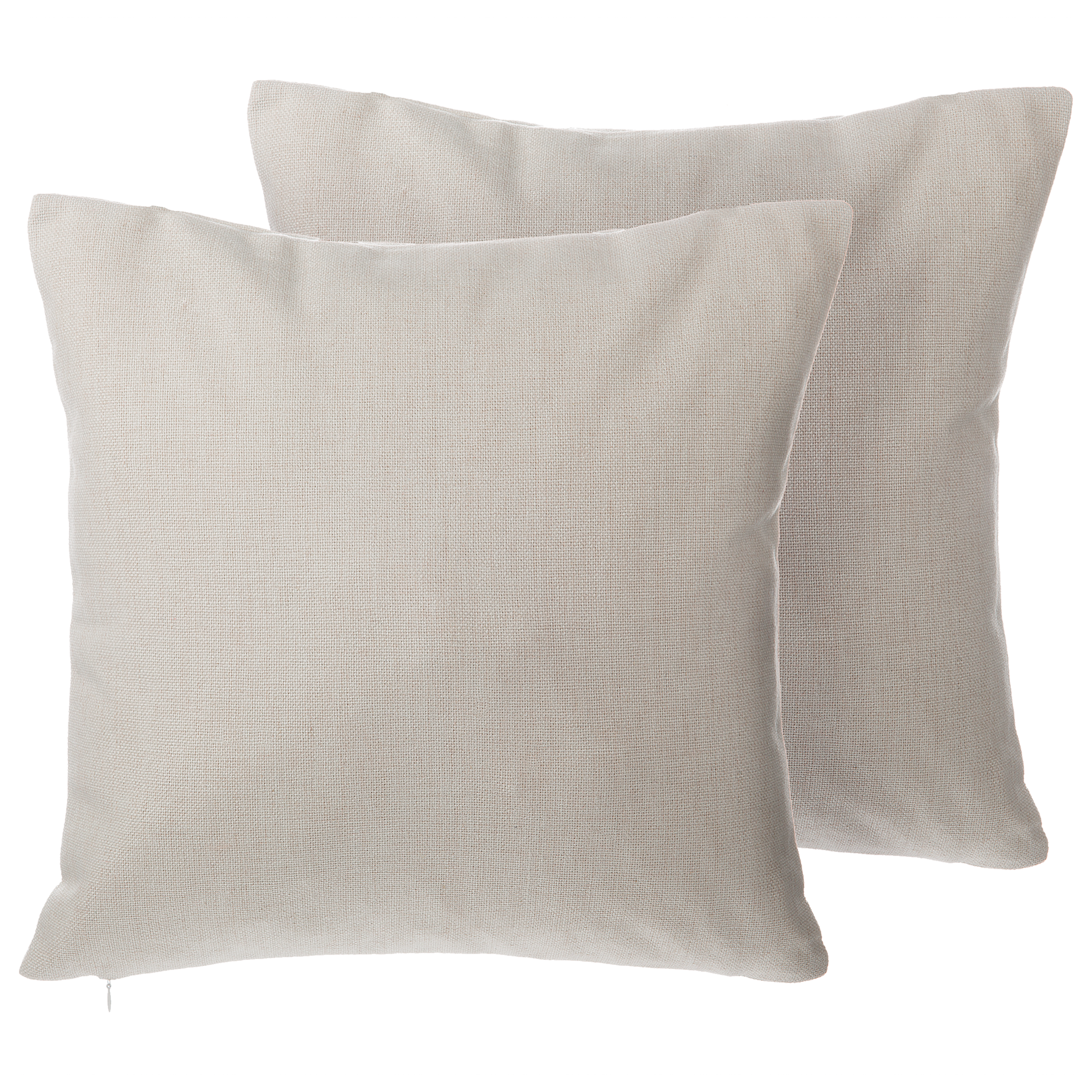 Beliani conjunto de 2 cojines decorativos gaura 45 x 45 cm beige claro liso