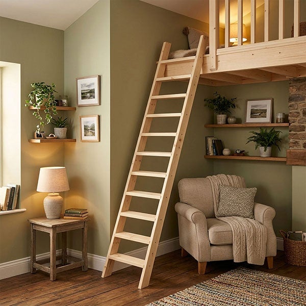 Escalier bois 13 marches - Hauteur à franchir 2.75m - Sans rampes - Largeur 0,50m - COTTAGE-P-275 - 5