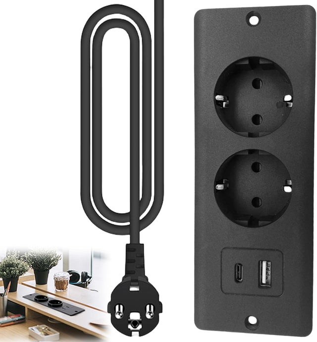 Bloc multiprise Schuko standard 3x16A, avec interrupteur, câble