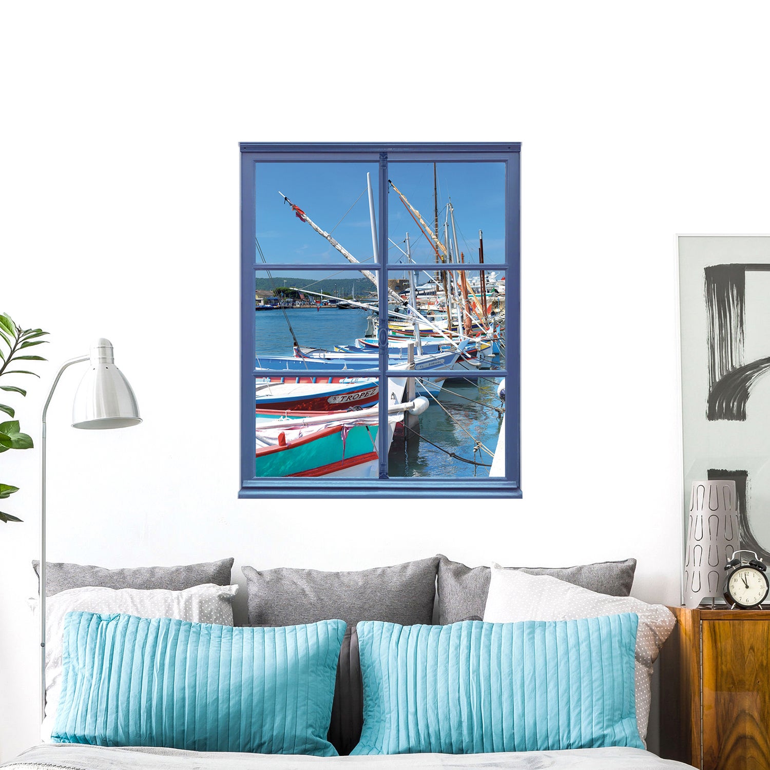 Autocollant Mural 3D Fenêtre Avec Vue Sur La Mer - Vinyle Amovible 60x90 Cm - Décoration Pour Chambre, Salon, Salle De Bain