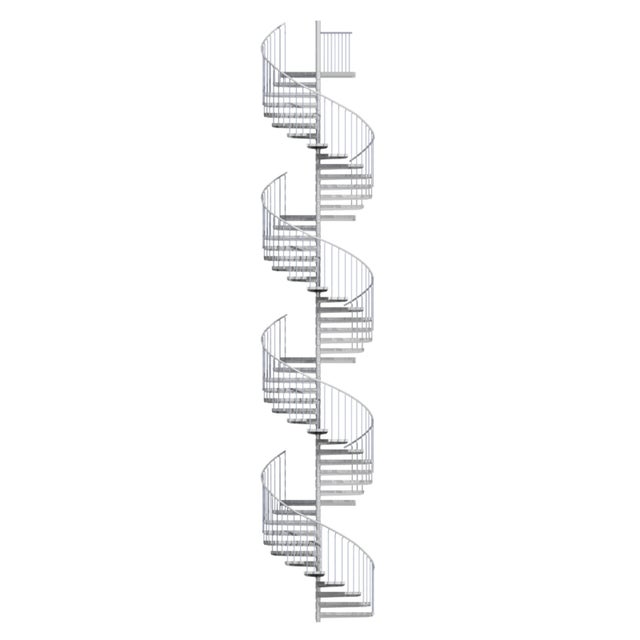 Escada exterior / Escada em espiral Ø 180 cm | Alturas : 972 - 989 cm | Revestimento dos degraus em grelha expandida