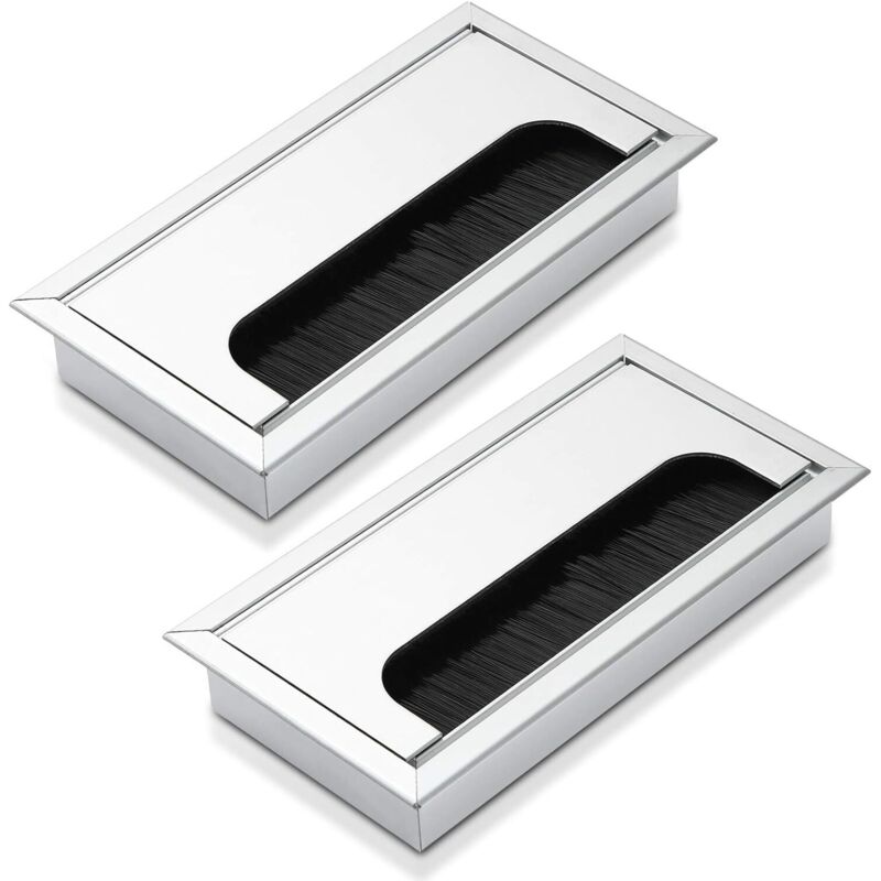 Zestaw 2 przepustów kablowych - Aluminium - 160 x 80 mm - Kolor: srebrny