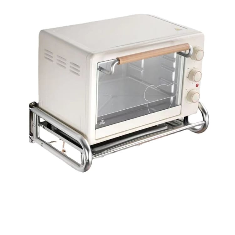 Etagère murale en acier inoxydable pour four à micro-ondes noir, articles de cuisine pratiques(45*36.5cm) - 3