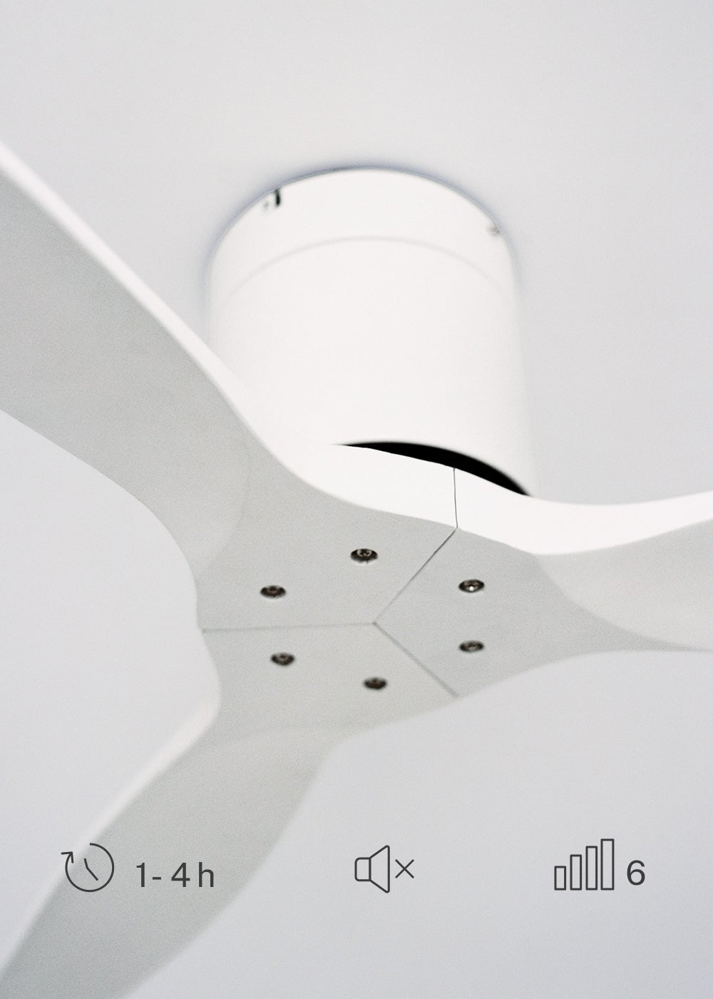 CREATE - WIND CALM M - Ventilateur de plafond silencieux 40W avec pales techniques en ABS Ø132cm sans eclaraige sans wifi - 7