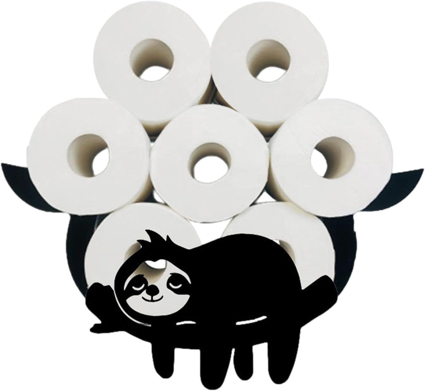 Leniwy uchwyt na papier toaletowy | Metalowy uchwyt ścienny z motywem owcy, do przechowywania papieru toaletowego w rolkach