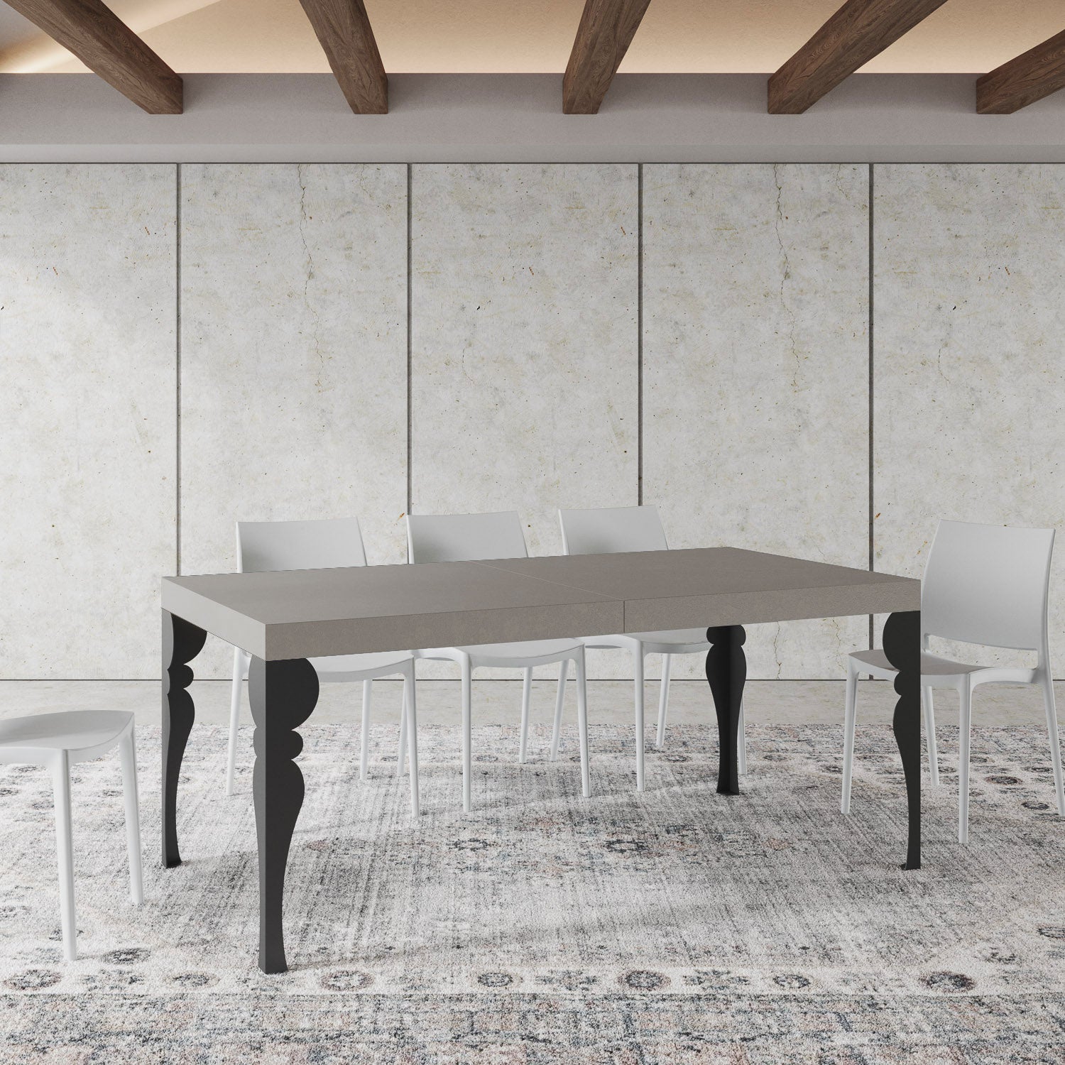 Stół rozkładany Paxon Premium Cashmere 180/284x90 cm z nogami w kolorze antracytowym