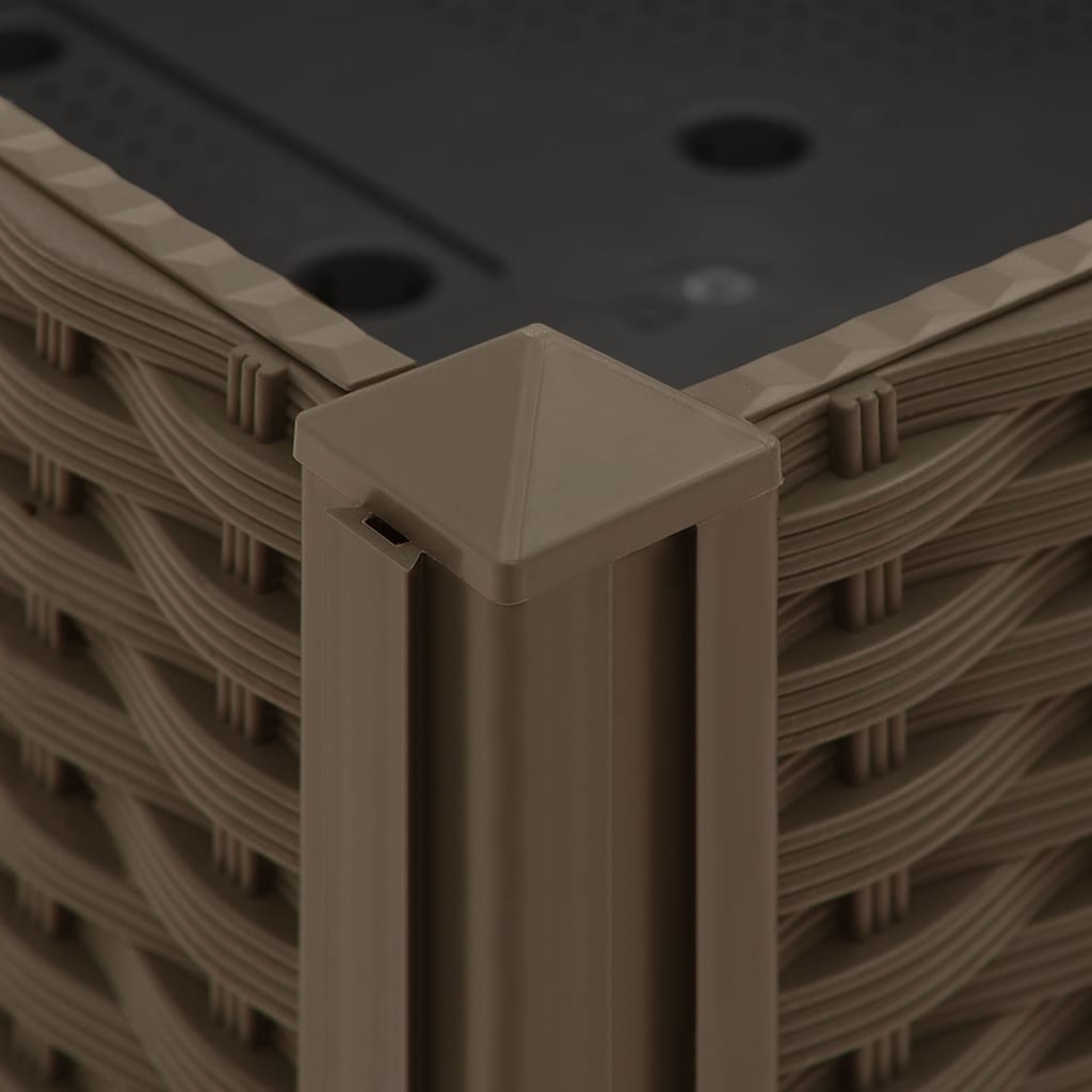 Fioriera rialzata piante fiori giardino 40 x 40 x 23 cm polipropilene marrone 02_0000926 - 2