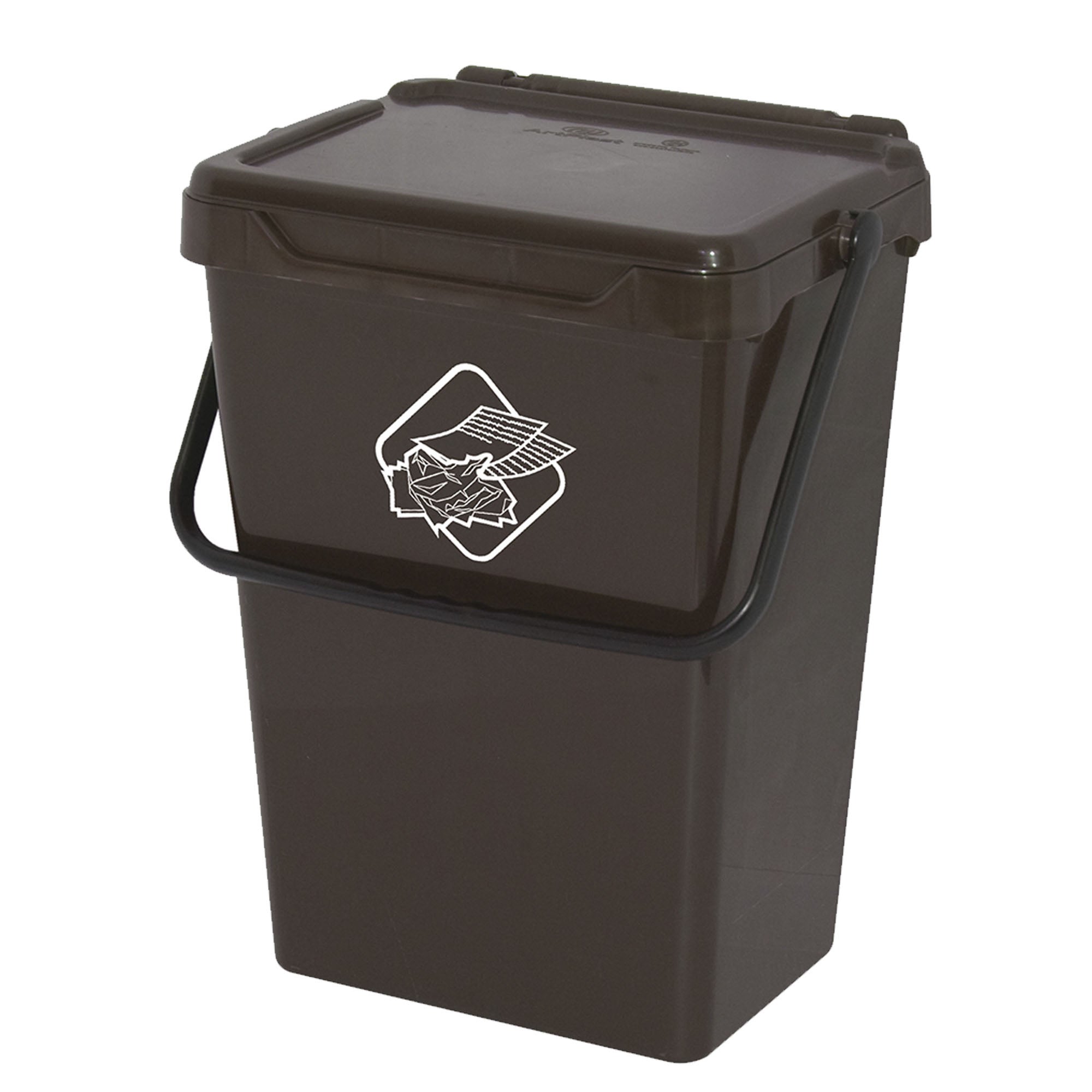 Bidone Per Raccolta Differenziata Mobil Plastic Ecology - 35 Litri, Grigio Con Sportello Marrone