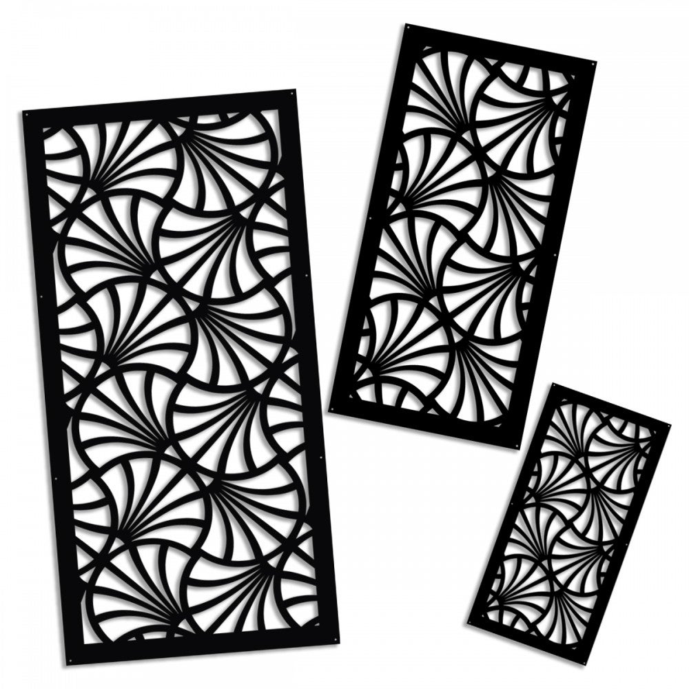 BELLS - Panel perforowany z PVC - Czarny, markiza przeciwsłoneczna, 73x148 cm, grubość 10 mm