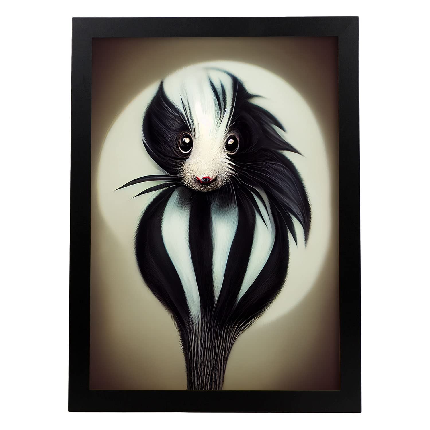 Nacnic lámina mofeta práctico estilo t burton ilustraciones y pósters de animales inspirados en el arte gótico de burton diseño y a3 marco negro