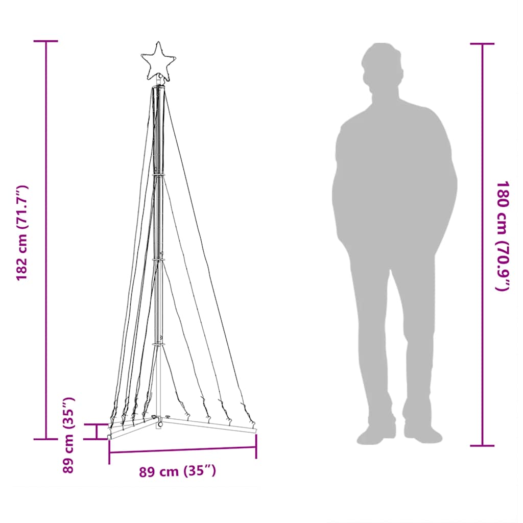 LED para árvore de Natal 339 LEDs brancos frios 182 cm - COMFORTXL - 9