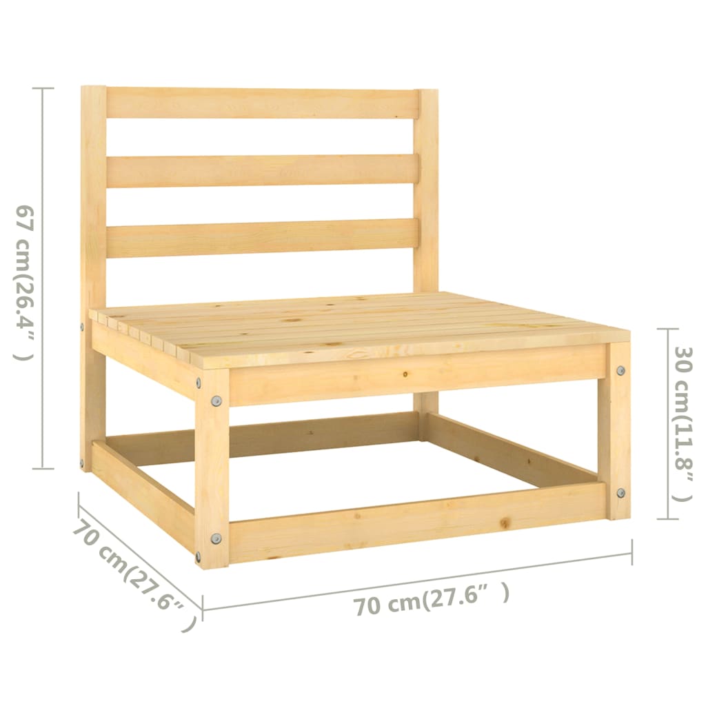 Maison Exclusive - Salon de jardin 3 pcs avec coussins Bois de pin massif - 9