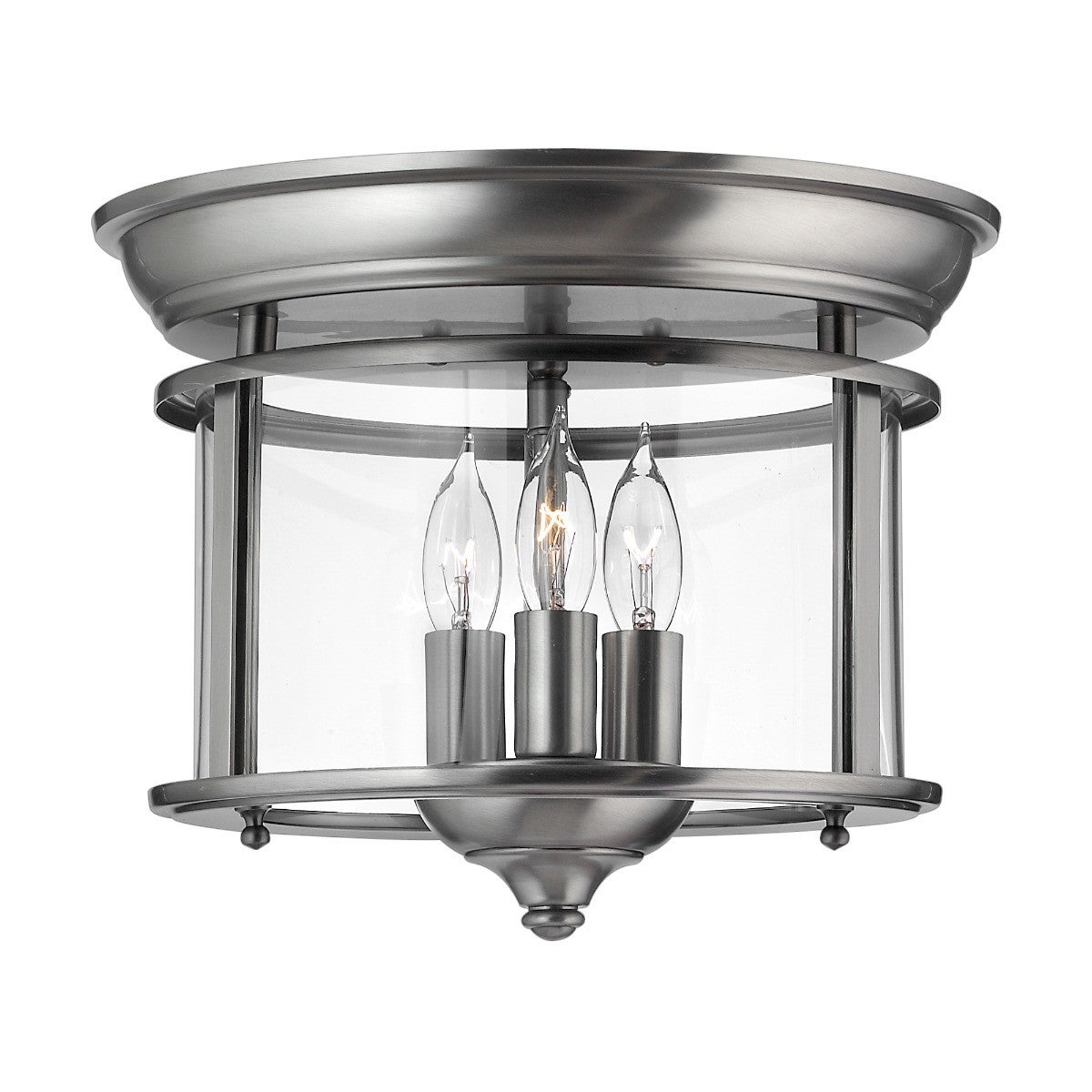 Plafonieră Hinkley Gentry cu 3 surse, gri, metal și sticlă, E14, 40W, 29 cm, IP20