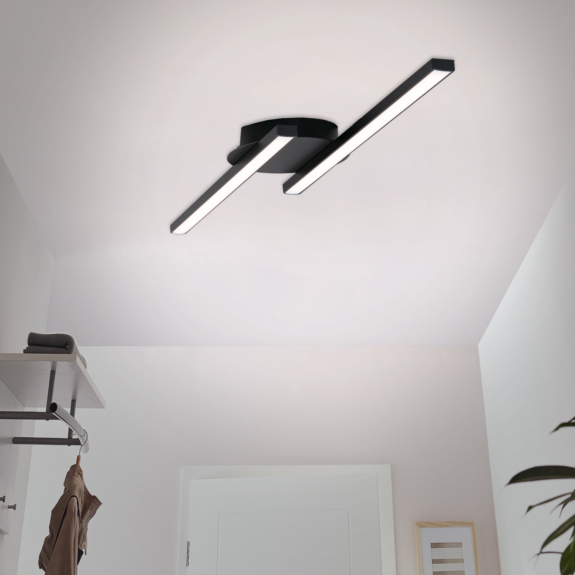 Plafonnier LED BRILONER LEUCHTEN GO, 6 W, 480 lm, IP20, noir, métal-plastique, 55,5 x 12 x 3,6 cm - 5