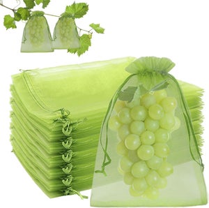 Lot De 50 Filets De Protection Pour Fruits Et Légumes - Cordon De Serrage - Taille 30x20 Cm - Respirant Et Réutilisable - Anti-insectes Et Oiseaux