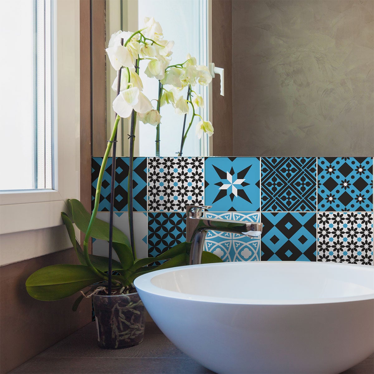 9 adesivi piastrelle di cemento azulejos thimotea - Sticker adesivo - adesivi murali - 9stickers10x10cm - 3