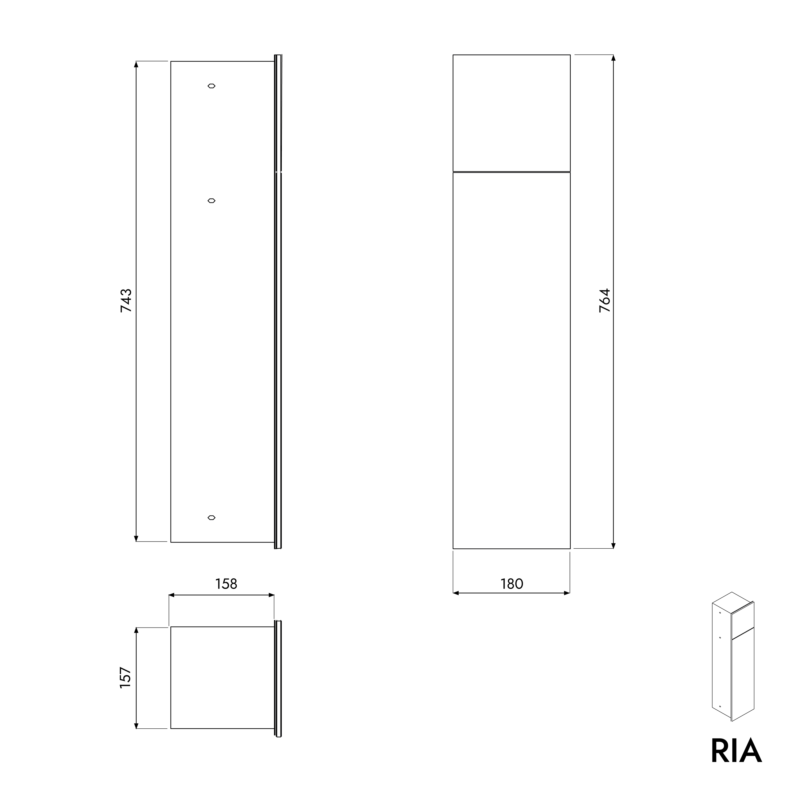 BERNSTEIN - Modulo nicchia WC in acciaio inox da incasso vetro bianco opaco 16x16x58cm (LxPxH) porta scopino + 1 ripiano incernierato a destra - RIA - 6