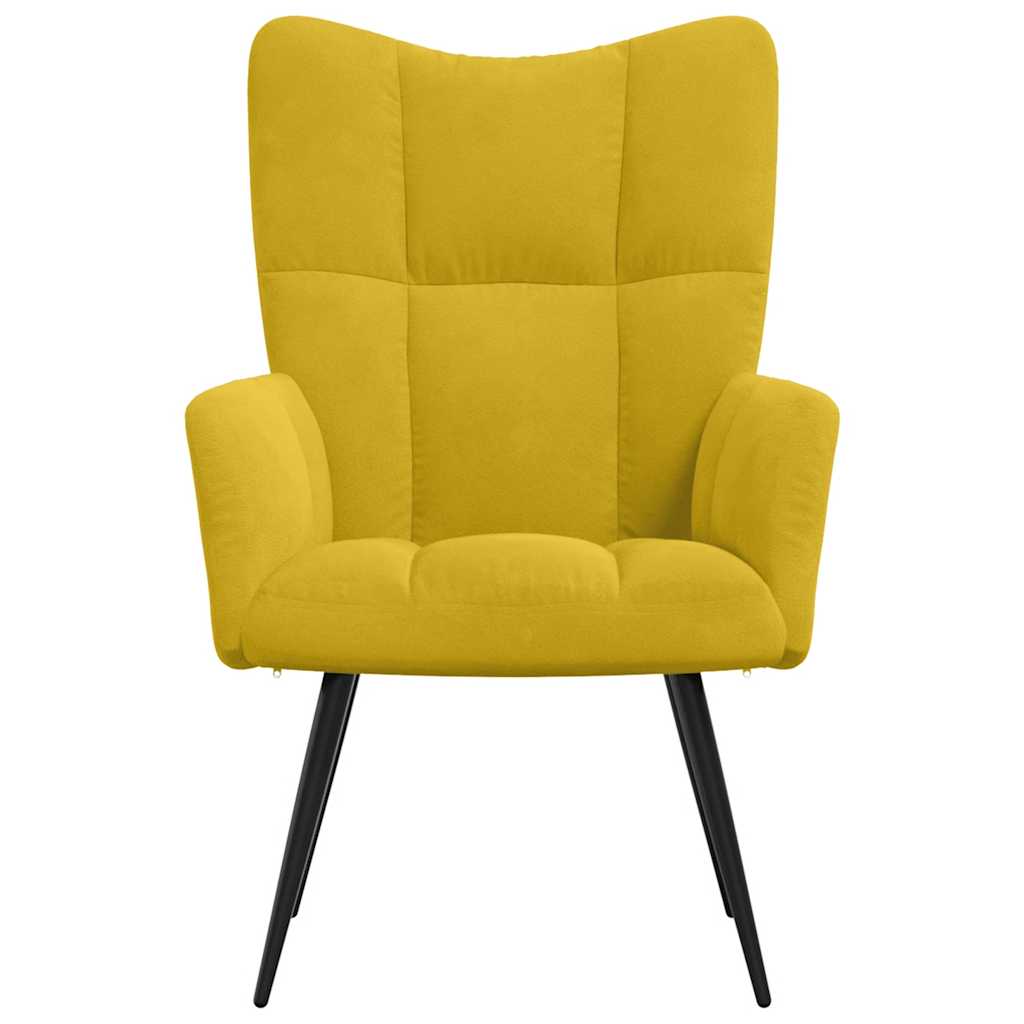 vidaXL Chaise de relaxation Jaune moutarde Velours - 3