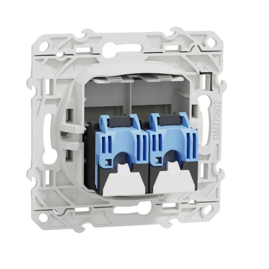 Odace prise multimédia double RJ45 grade 1 - blanc - 4