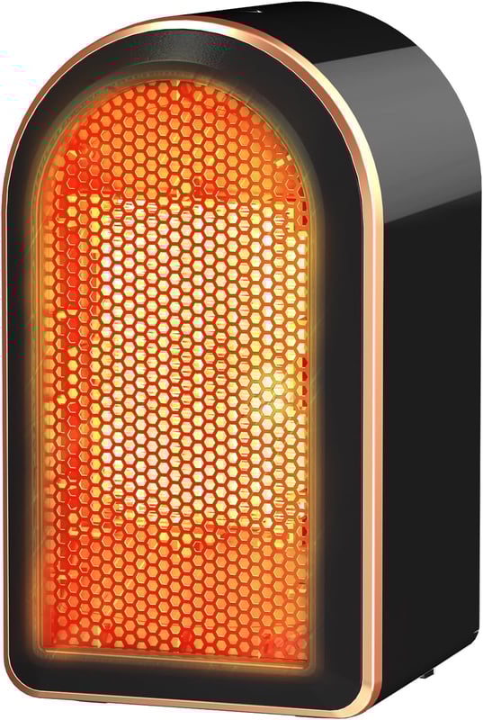 Czarny, grzejnik z wentylatorem, cichy, energooszczędny grzejnik elektryczny z funkcją ochrony przed przegrzaniem i przewróceniem, mały ceramiczn