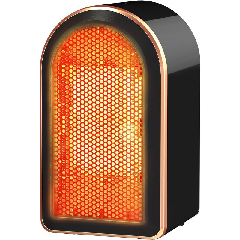Cichy grzejnik elektryczny z zabezpieczeniem przed przegrzaniem i przewróceniem, ceramiczny grzejnik PTC do biura, sypialni, czarny
