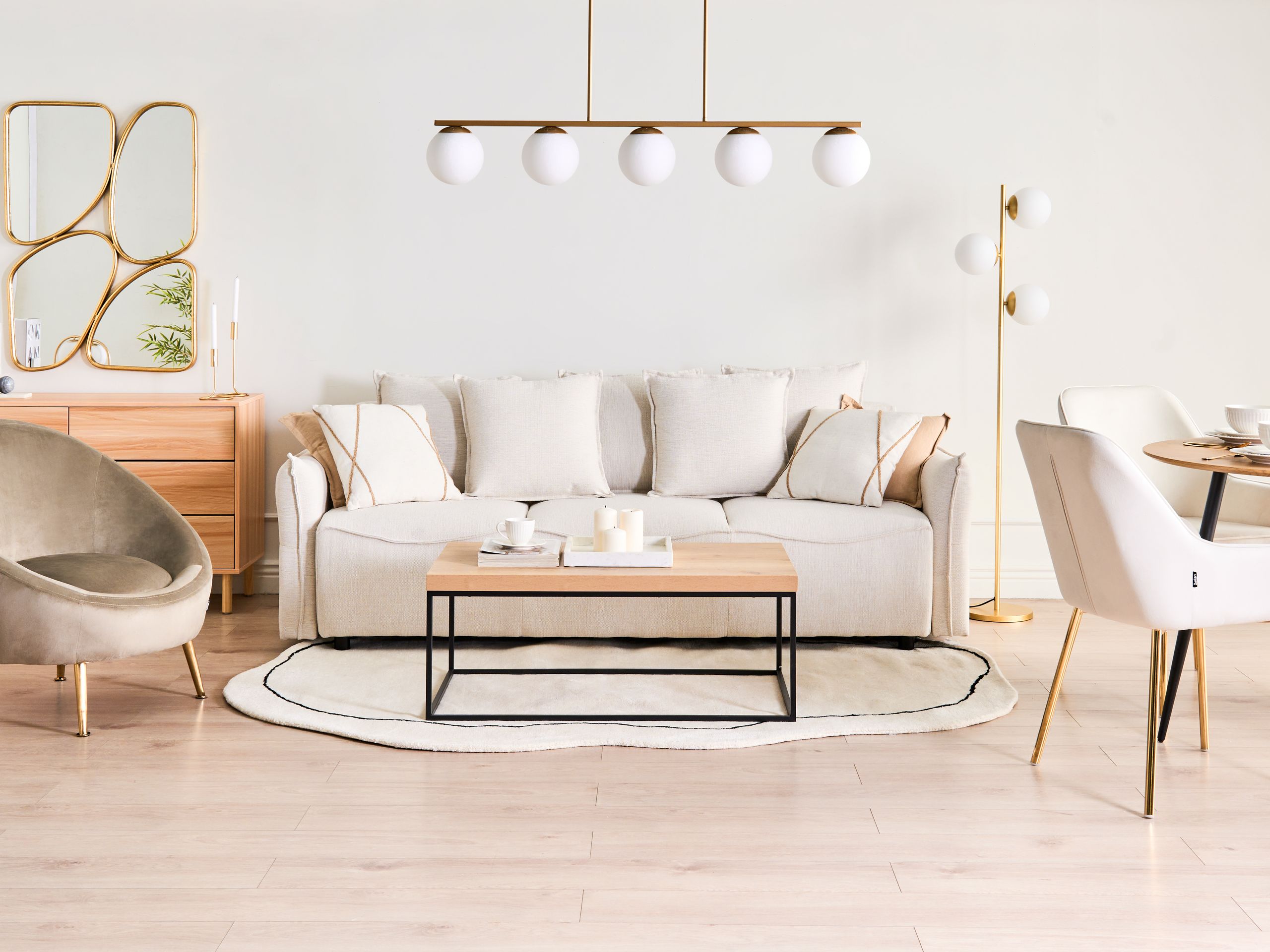 Set di 2 cuscini LICUALA 45 x 45 cm Beige Trama geometrica - 4