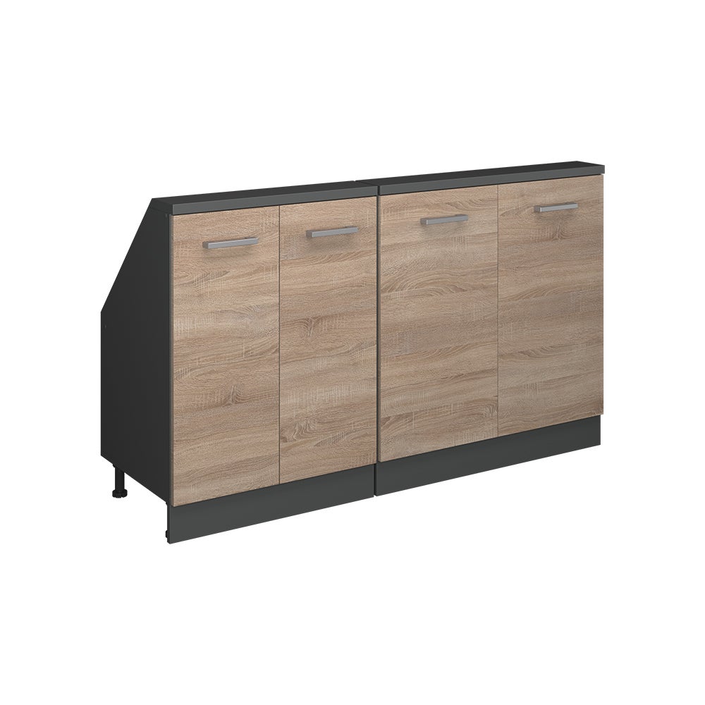 Vicco Szafka kuchenna na dach skośny R-Line, Sonoma, 140 cm Zestaw 2 sztuk