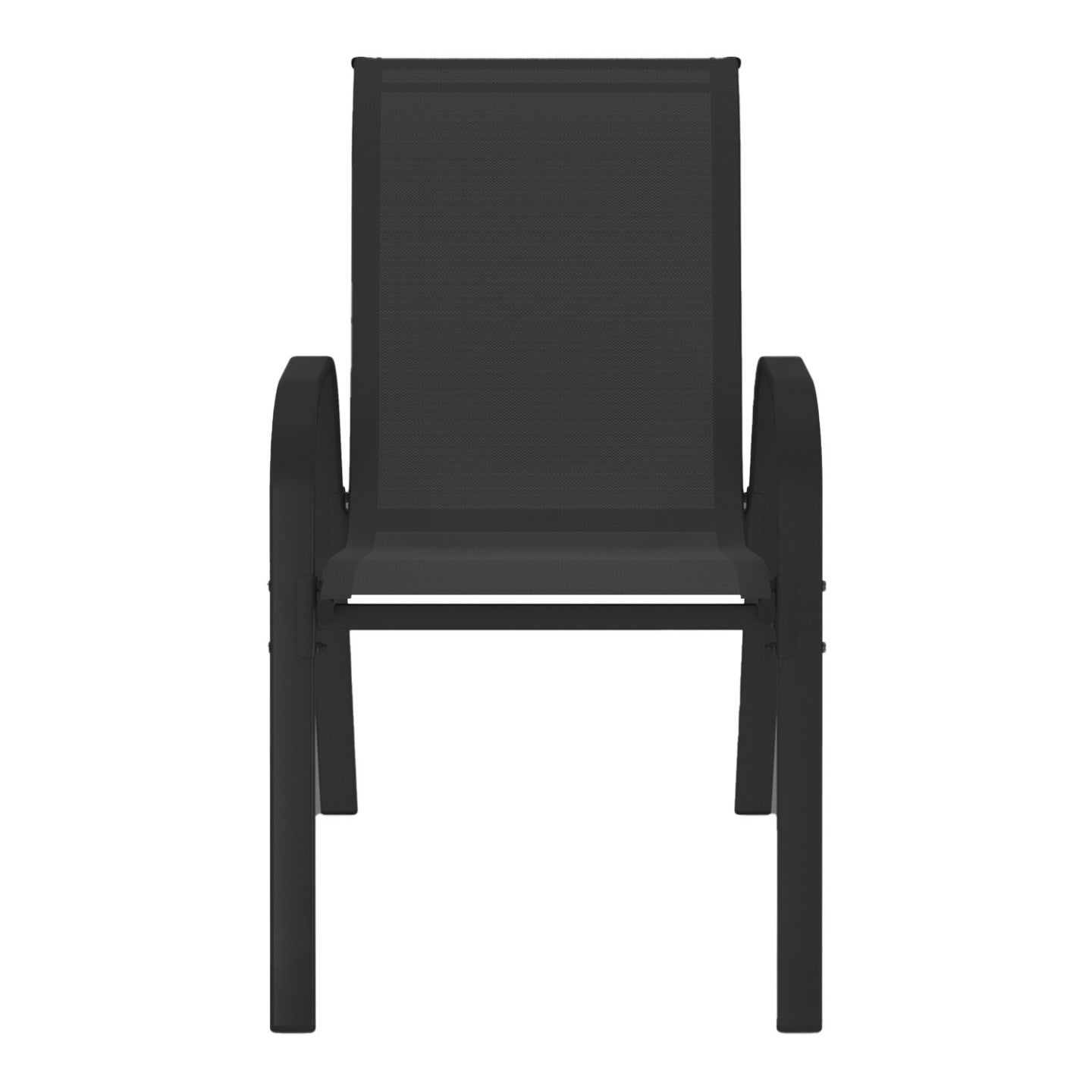 Lot de 6 Chaise de jardin sans coussin LYMA en Textilène Noir - 3