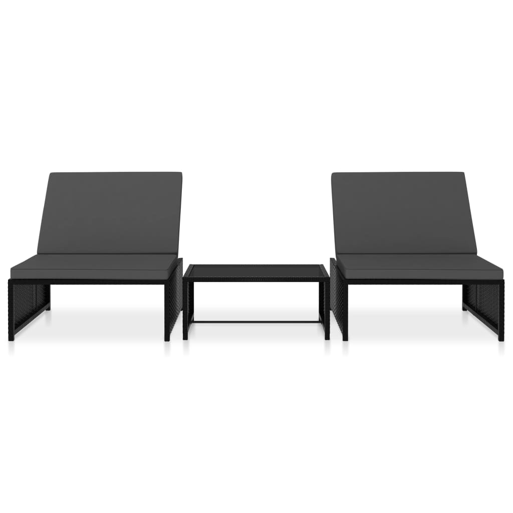 2 piezas Tumbona de jardín | Tumbona de exterior | Sillas con mesita ...