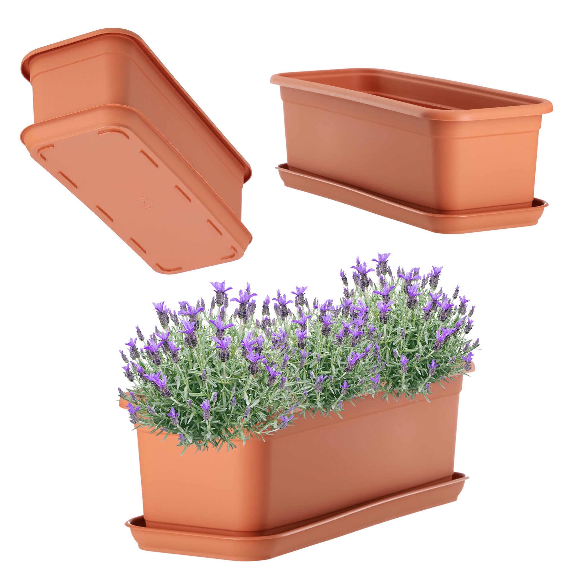 SKRZYNKA BALKONOWA 40cm DONICZKA DONICA NA KWIATY PODSTAWKA BALKON KWIETNIK