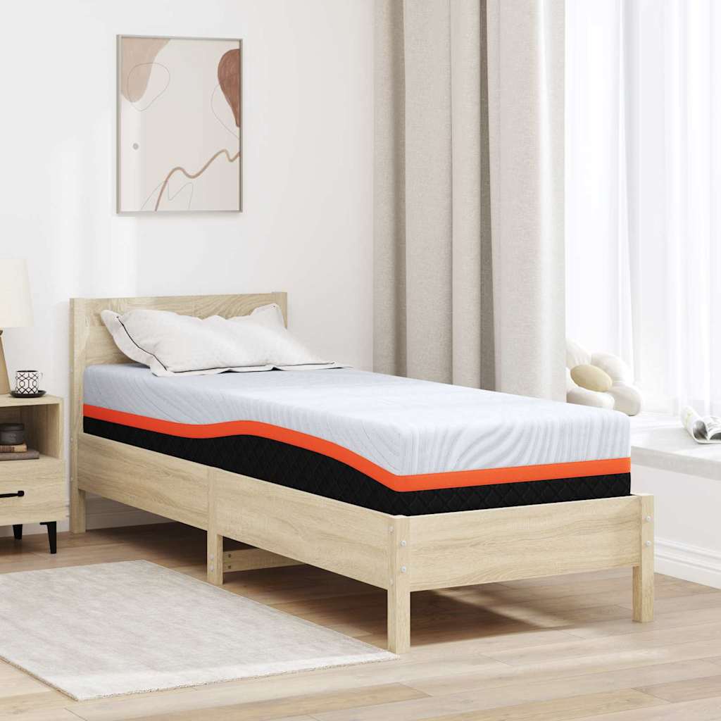 Materac Biały i szary 70 x 200 cm Tkanina żakardowa vidaXL