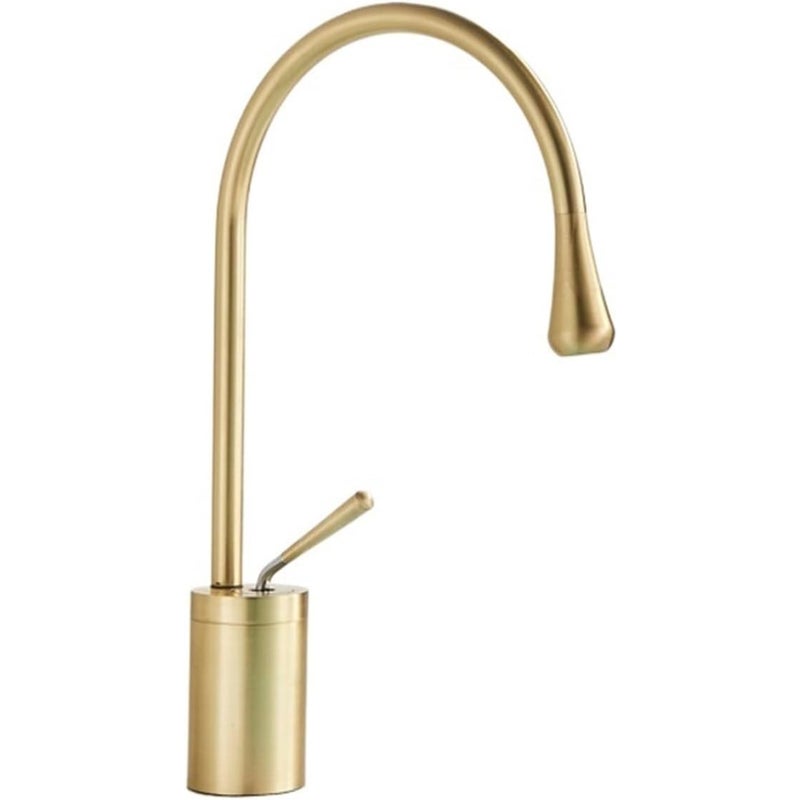 Bateria łazienkowa, bateria umywalkowa jednouchwytowa, ciepła i zimna woda, wys. 38 cm (złoto szczotkowane)