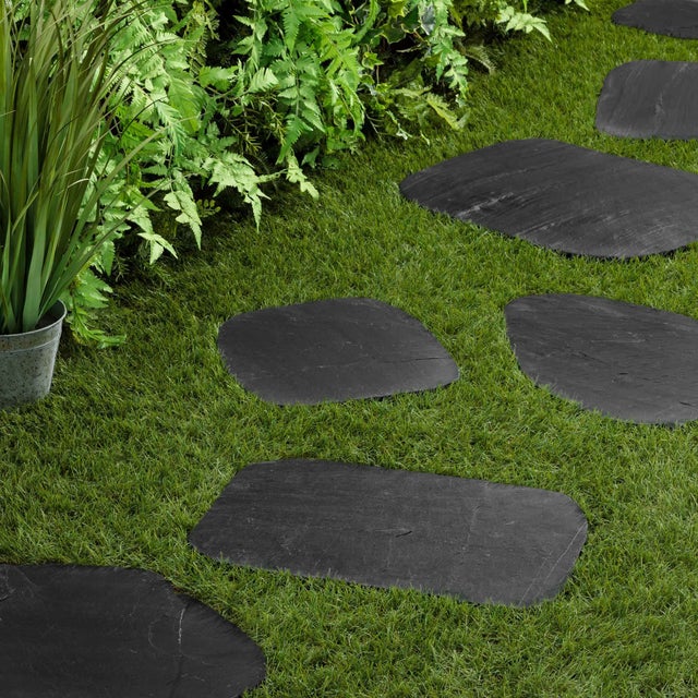 Pas japonais Irrégulier Ardoise Noire 30-40x2-4 cm (à l'unité) - RO'MA NATURE