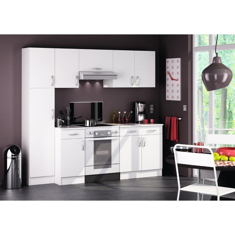 Meuble haut 2 portes 80x28x60 cm blanc - JONAS - 5
