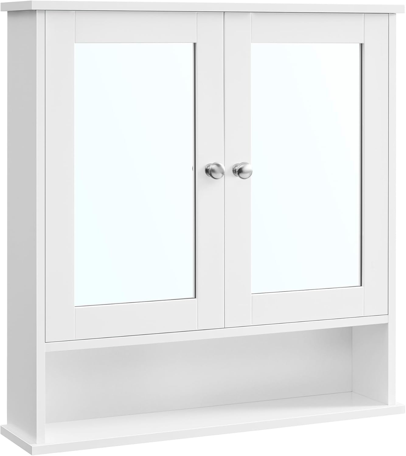 Vasagle  Armario Con Espejo, Armario De Baño, Armario De Pared, Mueble Alto, Balda Regulable, A Pared, 13 X 56,5 X 58,5 Cm, Blanco , Leroy Merlin