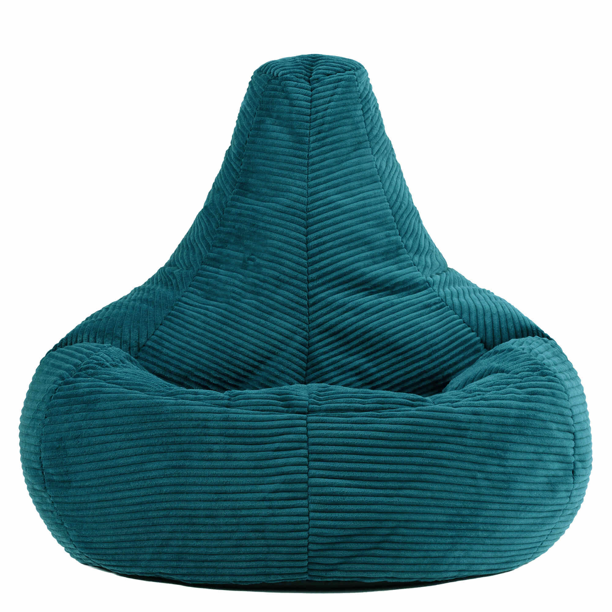 Pouf Icon à dossier haut avec repose-pied carré velours côtelé bleu canard, 84x84cm, Made in Allemagne, Oeko-Tex® - 5