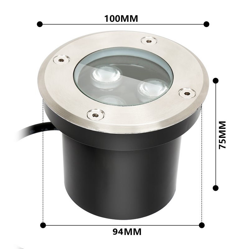 12x 3W Lumière enterrée sol spot IP65 extérieur lampe spots lampe LED blanc chaud - 2