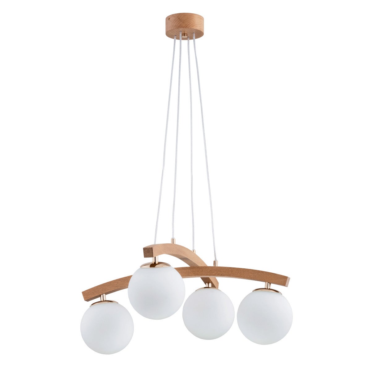 Lampa wisząca Mikser jasne drewno-biała 4xE14x10W wym: 90 x 60 x 60 cm metal Alfa