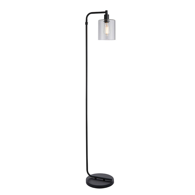 Lampa stojąca szklany klosz TOLEDO czarno-przezroczysta 1xE27x10W metal wym:152x25x28cm IP20 Endon