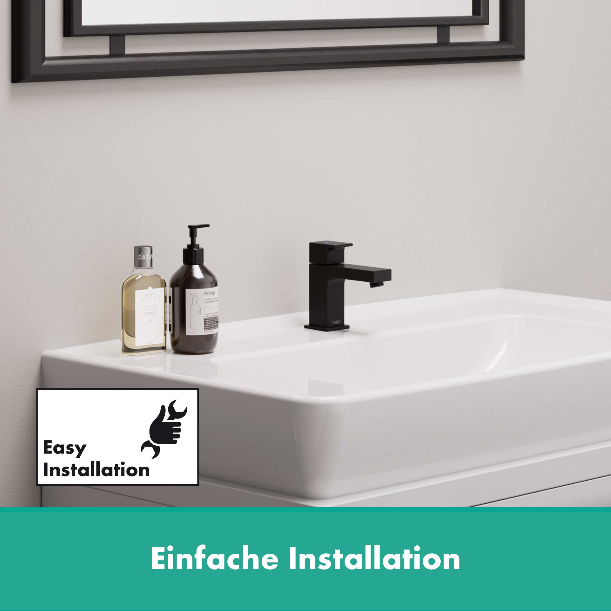 HANSGROHE Robinet de lave-mains 70 eau froide sans tirette ni vidage noir mat - 8
