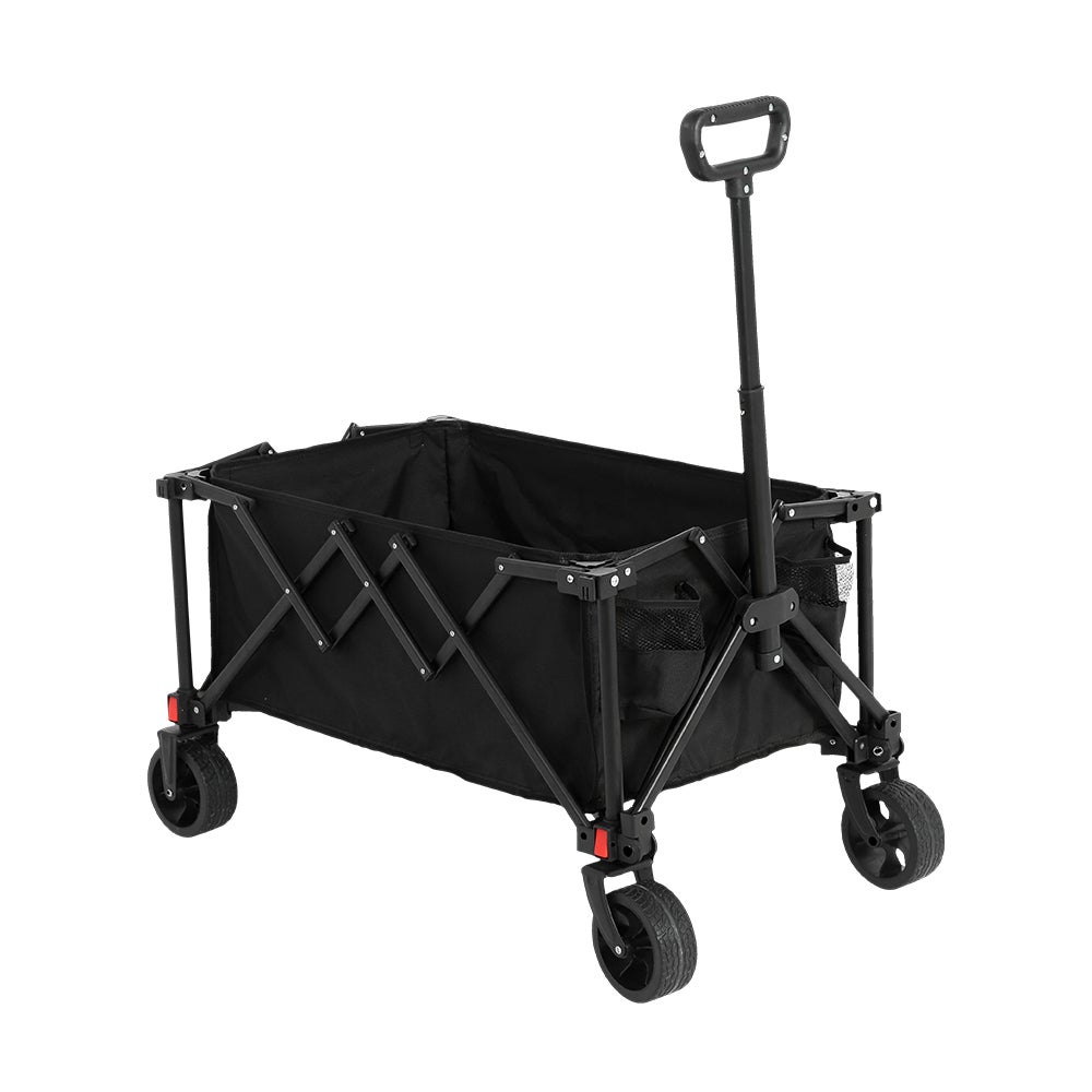 Chariots avec roues tout-terrain avec poignée réglable pour le camping le shopping la pêche sportive vert noir - 2