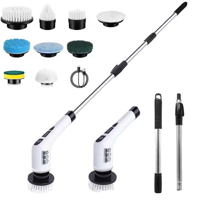 Nettoyeur électrique, brosse de nettoyage électrique, épurateur de douche avec 9 têtes de brosse remplaçables